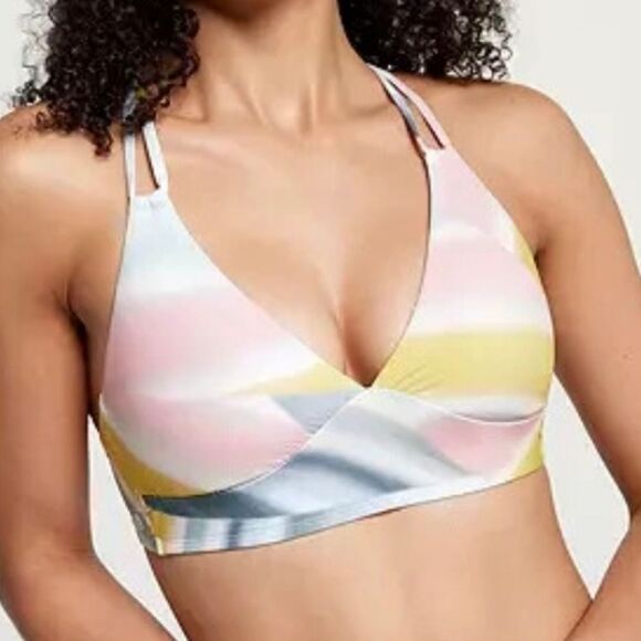 1212 NWT CALIA Women's Double Strap Triangle Bikini Low Support Swim Top - Picture 1 of 6